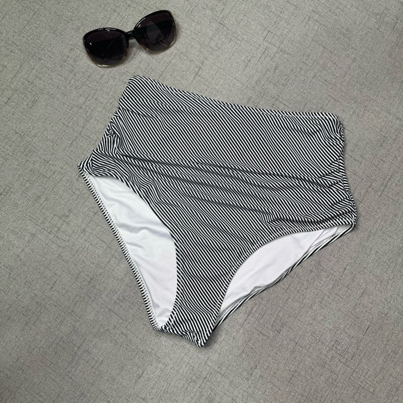 Cupshe High Rise Bikini Striped Swim Bottoms Large - Picture 5 of 8